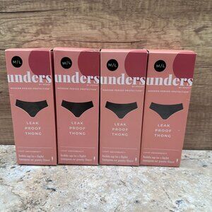 Lot O 4 Unders By Proof Period Thongs Womens Size M/L Black Light Absorbency